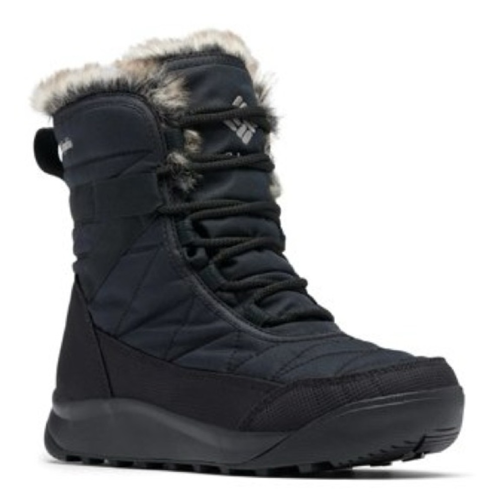 NWT $120 Columbia Women's Black Winter Boot with Faux Fur Trim Size 9.5